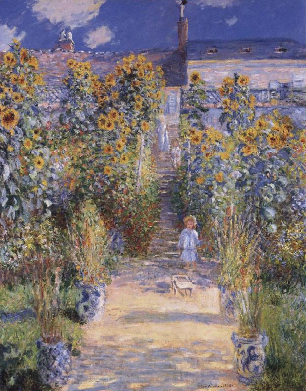 Claude Monet Monet-s Garden at Vetheuil Norge oil painting art